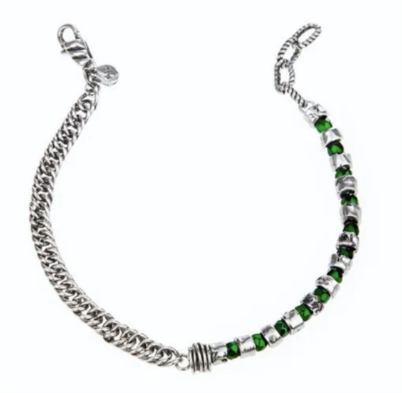 Bracciale Giacomo Burroni Uomo in Argento Malachite  Ct MBC-0084 - MBC-0084